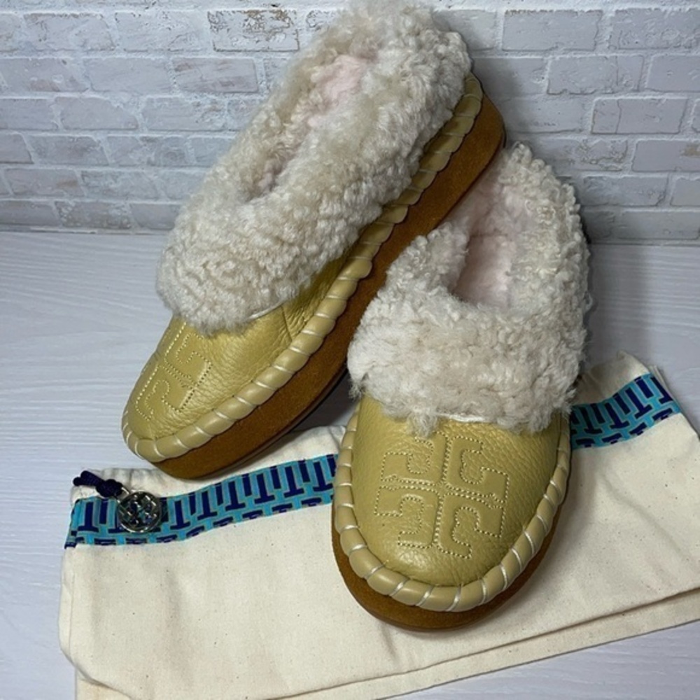 NWOT Tory Burch Leather Shearling Slipper Cornbread Ankle Boot Boho w/ Dustbag